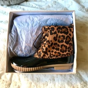 Cheetah Print Duck Boots